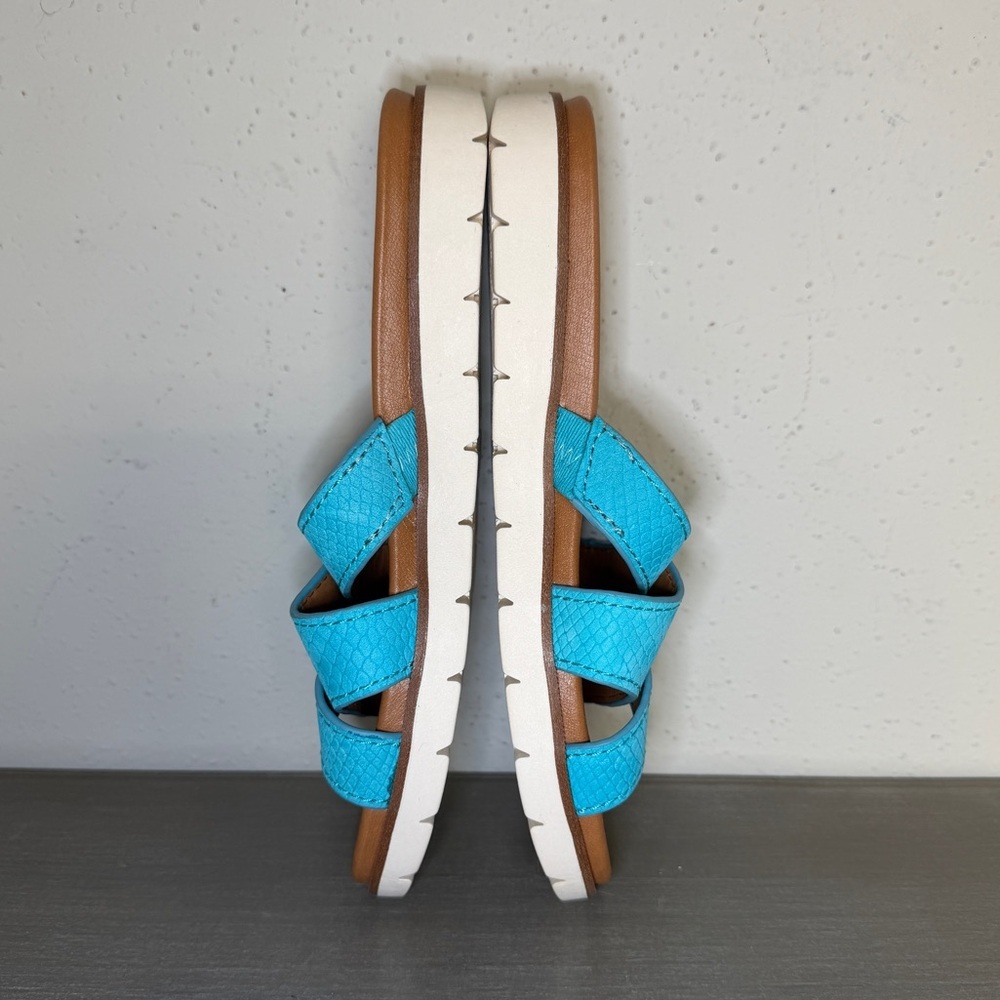 Zodiac Women's Size 6 M Blue Snake Leather Platform Sandals Comfort Shoes - Picture 4 of 7